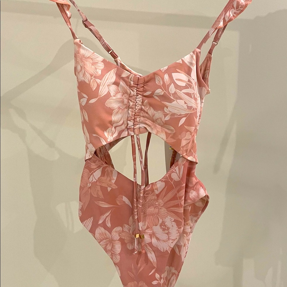 Pink cut out one piece